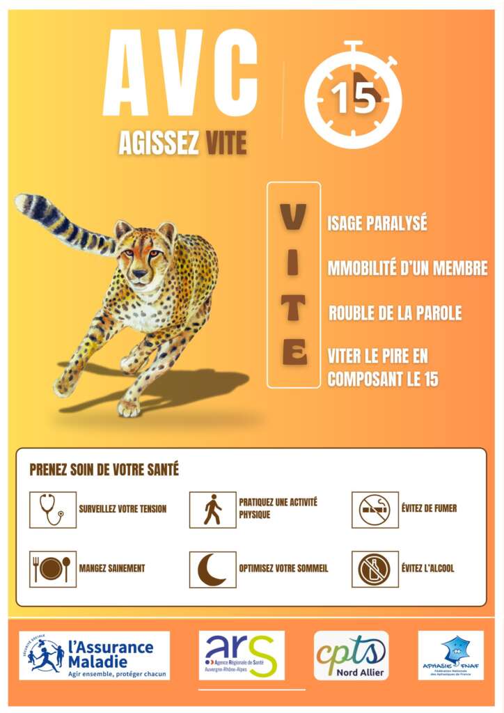 Affiche AVC reconnaitre les signes