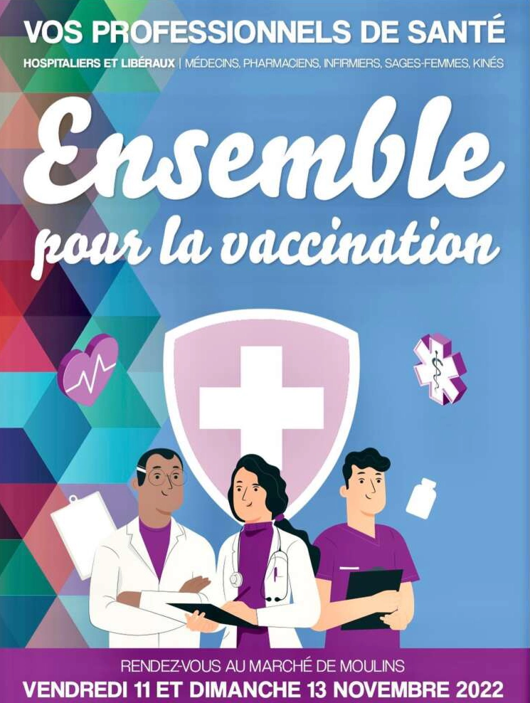 Affiche de l'événement "ensemble pour la vaccination" organisé par la CPTS Nord Allier